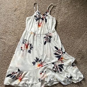 White dress with flowers, size L